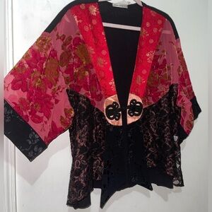 Vintage Spencer Alexis Flowy Art To Wear Boho Kimono cardigan